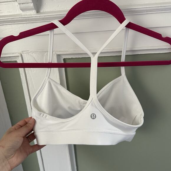 Lululemon Flow Y Nulu Longline Bra Light Support, A–C Cups, Size 6, White Yoga - Picture 2 of 5